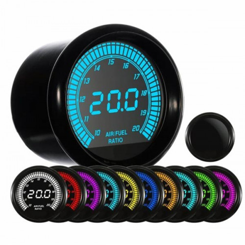 52mm Air Fuel Ratio Gauge Kit With Digital Display & Wideband O2 Sensor – AFR Monitor For Tuning